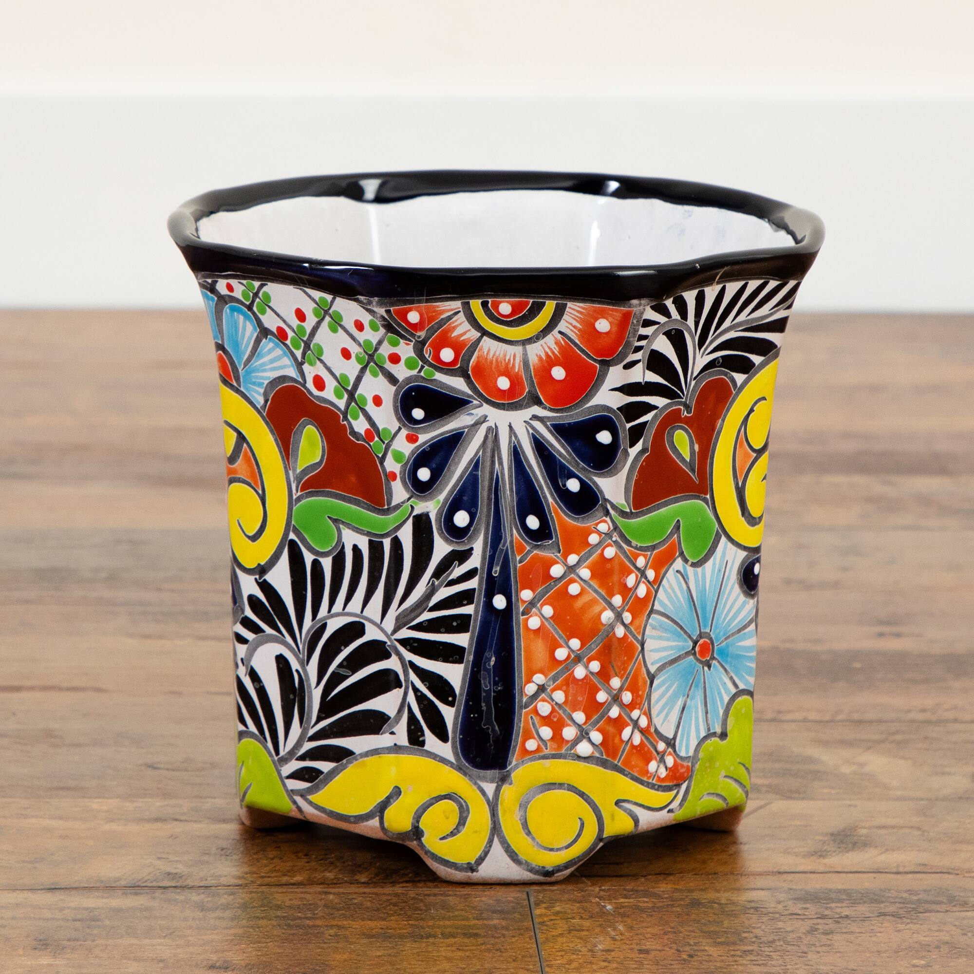 10" Handmade Mexican Talavera Ceramic Planter